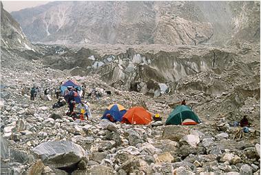 First campsite - on the Biafo morraine