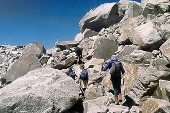 Typical travel crossing the glaciers